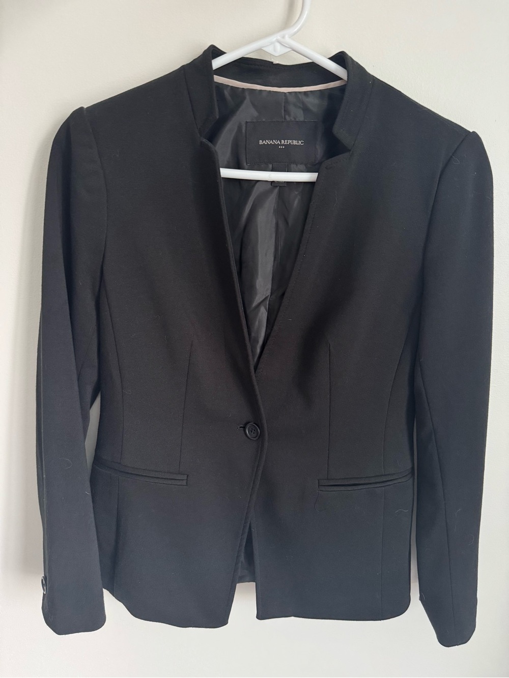 Banana Republic Women's Black Collarless Blazer
